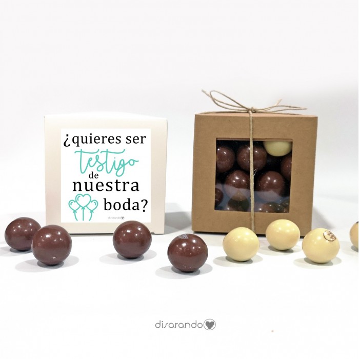 Caja Bombones Chocolate "Testigo"