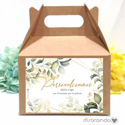 Caja Personalizable 01 Gold & Green  (Rectangular o Picnic)