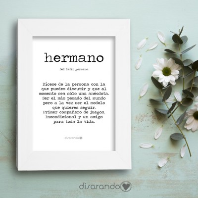 Marco fotos + lámina "Definición Hermano"