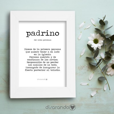 Marco fotos + lámina "Definición Padrino"