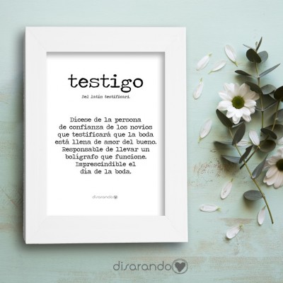 Marco fotos + lámina "Definición Testigo"
