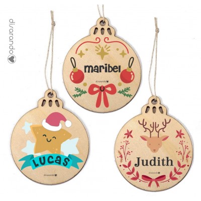 Bola Navidad Madera (Varios modelos)
