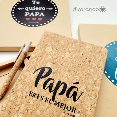 Set Escritura Corcho Eco "Papa eres el mejor"