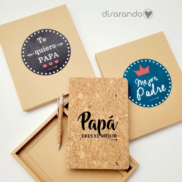 Set Escritura Corcho Eco "Papa eres el mejor"