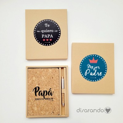 Set Escritura Corcho Eco "Papa eres el mejor"