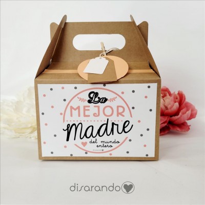 Caja "La mejor madre del mundo entero" (Rectangular o Picnic)