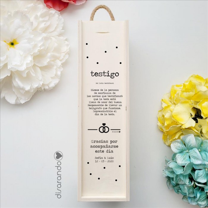 Caja Madera Vino Personalizable (Dots)