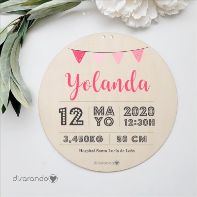 Placa Madera Nacimiento (varios modelos)