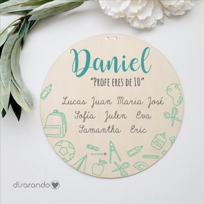 Placa Madera Profes