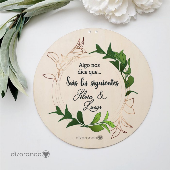 Placa Madera Flores (varios modelos)