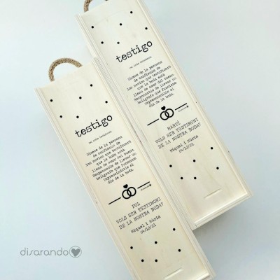 Caja Madera Vino Personalizable (Dots)