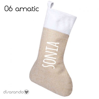 Calcetín Navidad Personalizable Yute (varios diseños)