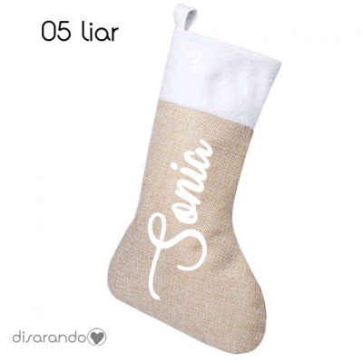 Calcetín Navidad Personalizable Yute (varios diseños)