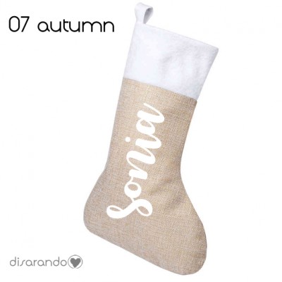 Calcetín Navidad Personalizable Yute (varios diseños)