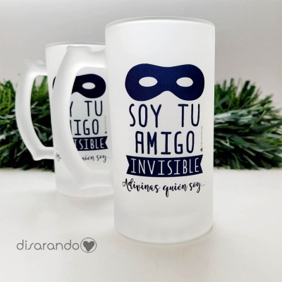 Jarra Cerveza Mensaje Personalizado Amigo Invisible