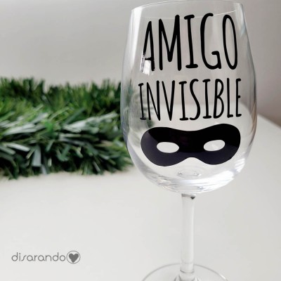 Copa Vino Personalizable "Amigo Invisible"