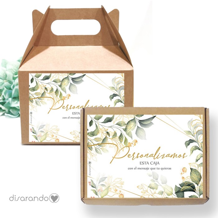Caja Personalizable 01 Gold & Green  (Rectangular o Picnic)