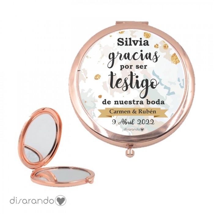 Espejo personalizable Testigo Oro