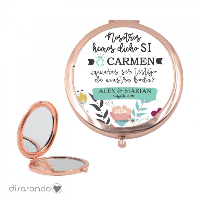 Espejo personalizable Testigo Flores