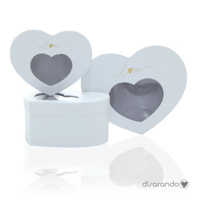 Caja Corazón (1 unidad, blanco o rojo)