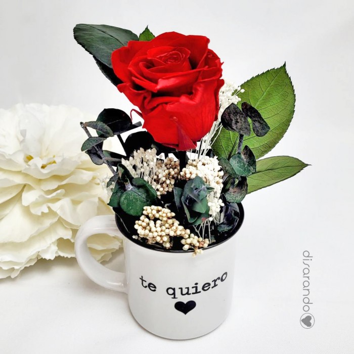 Rosa Eterna en Taza (Personalizada)