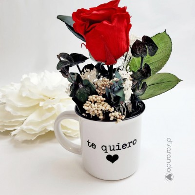 Rosa Eterna en Taza (Personalizada)