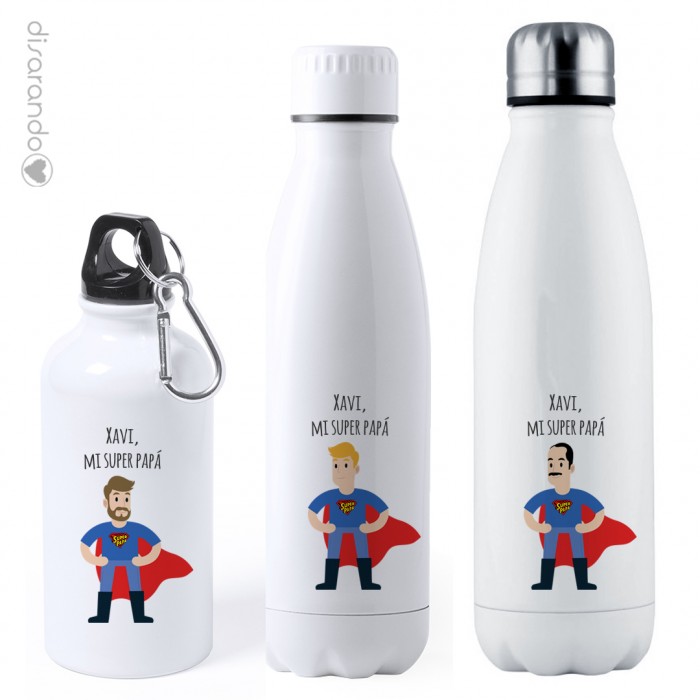 Bidón Acero "Super papá" (tres tamaños, varios modelos)