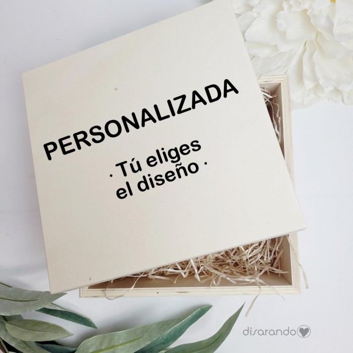 Caja Madera Cuadrada Vacía (varios diseños)