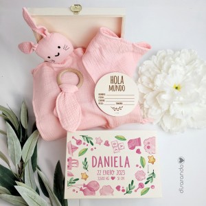 Caja Madera Natalicio "04 Flores"