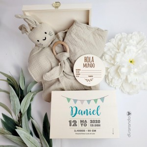 Natalicio + Placa + Set muselina