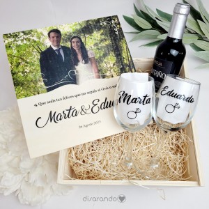 Caja Madera Personalizable Doble (varios diseños)