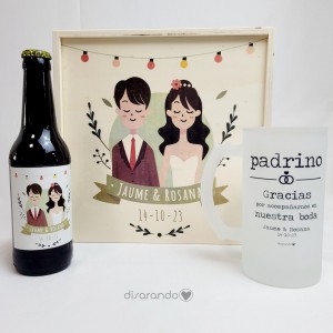 Caja Madera Cerveza Jarra Personalizable (varios diseños)