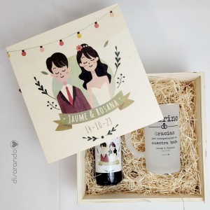 Caja Madera Cerveza Jarra Personalizable (varios diseños)