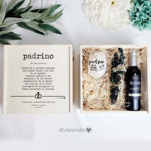 Kit vino Padrino (varios diseños, también madera)