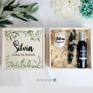 Kit vino Dama de Honor (varios diseños, también madera)