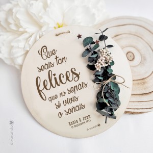 Placa Flores Preservadas "Los Siguientes"