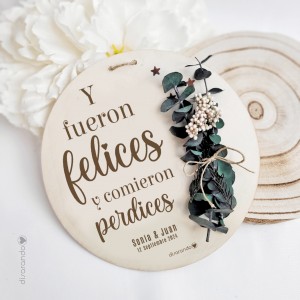 Placa Flores Preservadas "Los Siguientes"