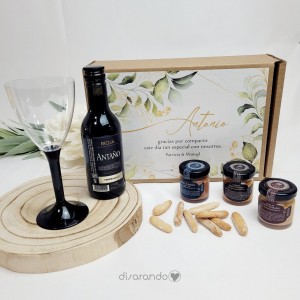 Kit vino "Los Novios" (Varios diseños de caja)