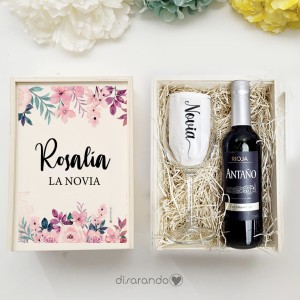 Kit vino "La Novia" (varios diseños, también madera)