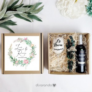 Kit vino "La Novia" (varios diseños, también madera)