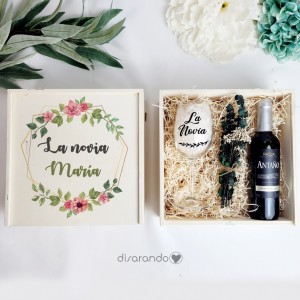 Kit vino "La Madrina" (varios diseños, también madera)