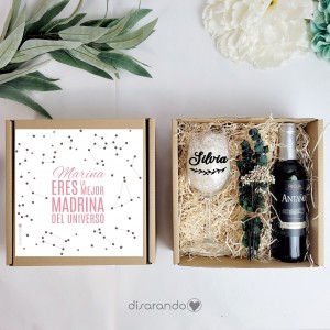 Kit vino "La Madrina" (varios diseños, también madera)
