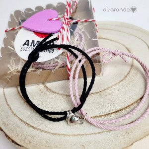 Pack pulseras imán corazón