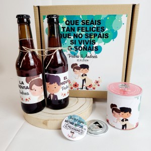 Kit cerveza "Los Novios" (Varios diseños de caja)