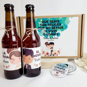 Kit cerveza "Los Novios" (Varios diseños de caja)