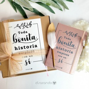 Caja Libreta + Pluma "Toda bonita historia... "