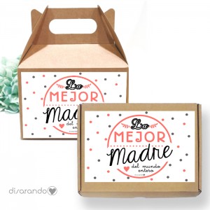 Caja "La mejor madre del mundo entero" (Rectangular o Picnic)