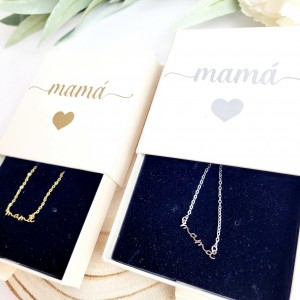 Collar mamá en estuche personalizado