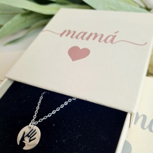 Collar mamá en estuche personalizado