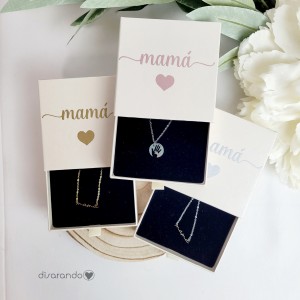 Collar mamá en estuche personalizado
